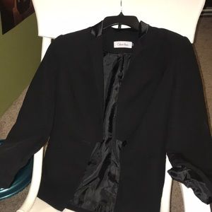 Calvin Klein black blazer with shiny black collar